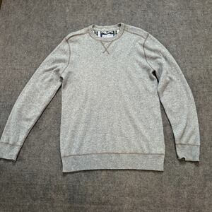 Canterbury of New Zealand 100% Cashmere Sweater Gray Suede Elbow Patches Size L